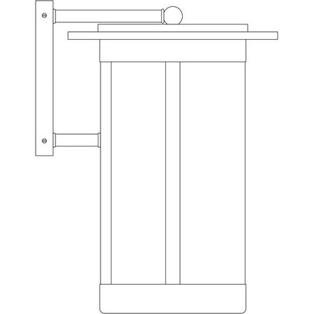Arroyo Craftsman 11" Santorini Wallmount, Pewter, White Opalescent Glass SAB-11WO-P